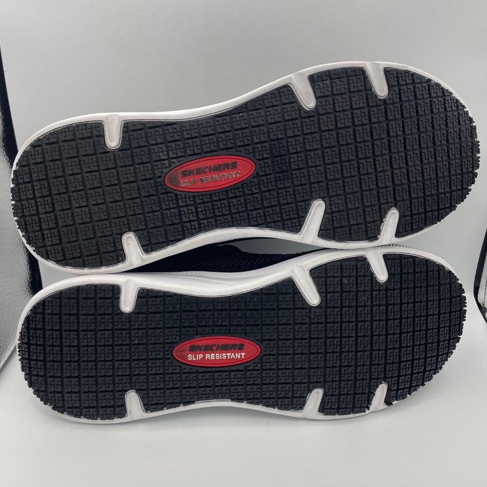 SKECHERS men's Jevion composite toe work shoes Size 8.5 black/white - Picture 11 of 13